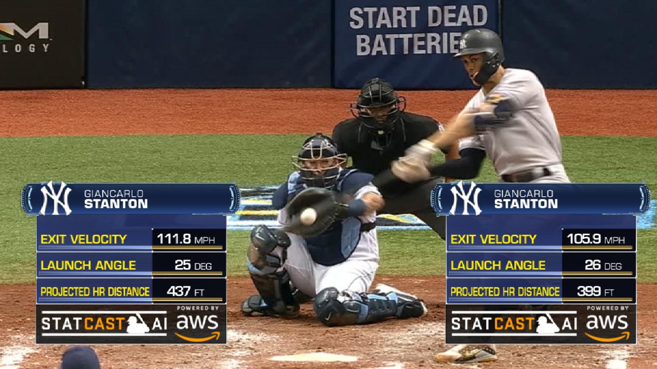 Statcast: Stanton's 2 home runs