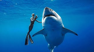 Dos buceadores avistan y nadan con un tiburón blanco que podría ser el más grande del mundo